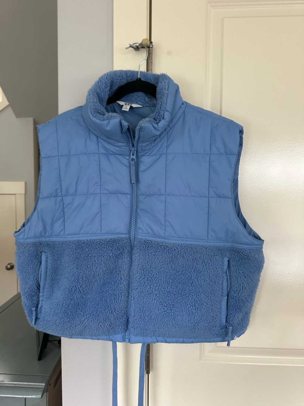 Women’s JoyLab Light Blue Sherpa & Quilted Vest - Lightweight Winter Layer